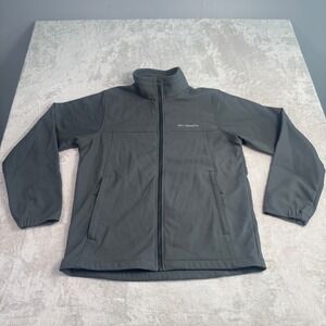 Columbia Men's Softshell Gray Full Zip Fleece Lined Jacket Size M Outdoors